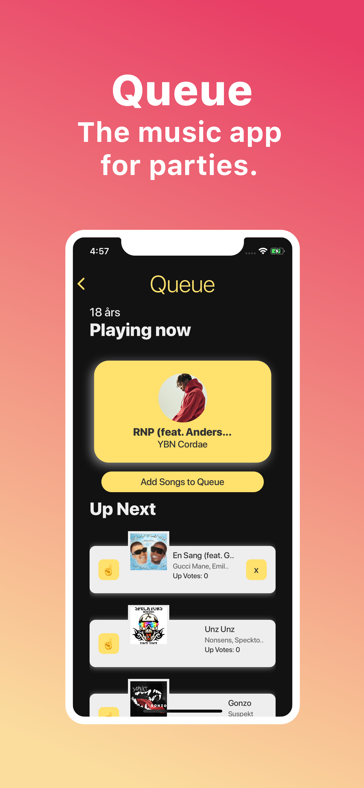 app to group queue a song festify