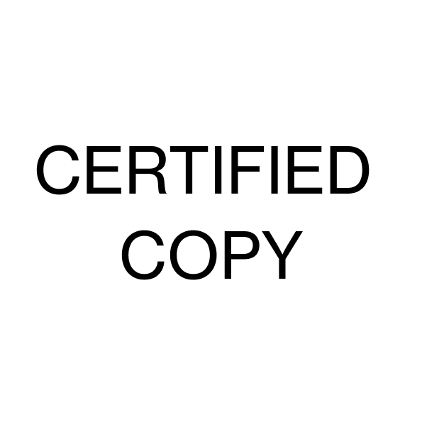Certified Copy