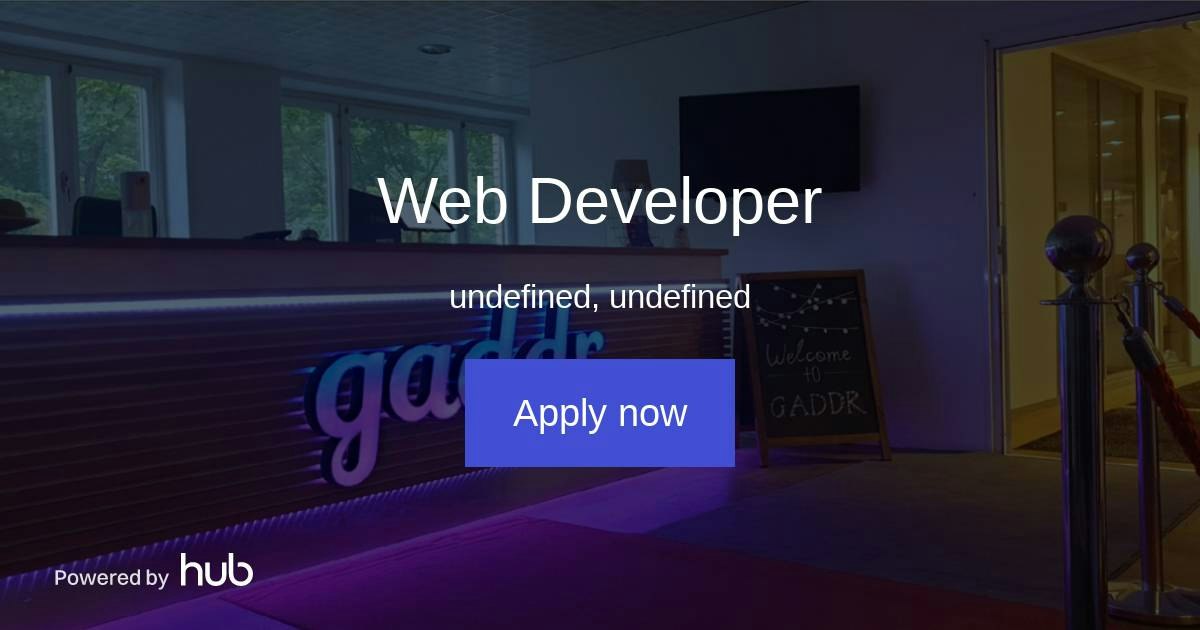 The Hub | Web Developer | Gaddr