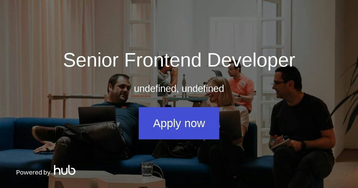 The Hub | Senior Frontend Developer | Conferize