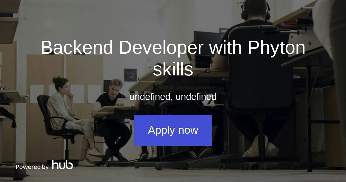 The Hub | Backend Developer with Phyton skills | Artland