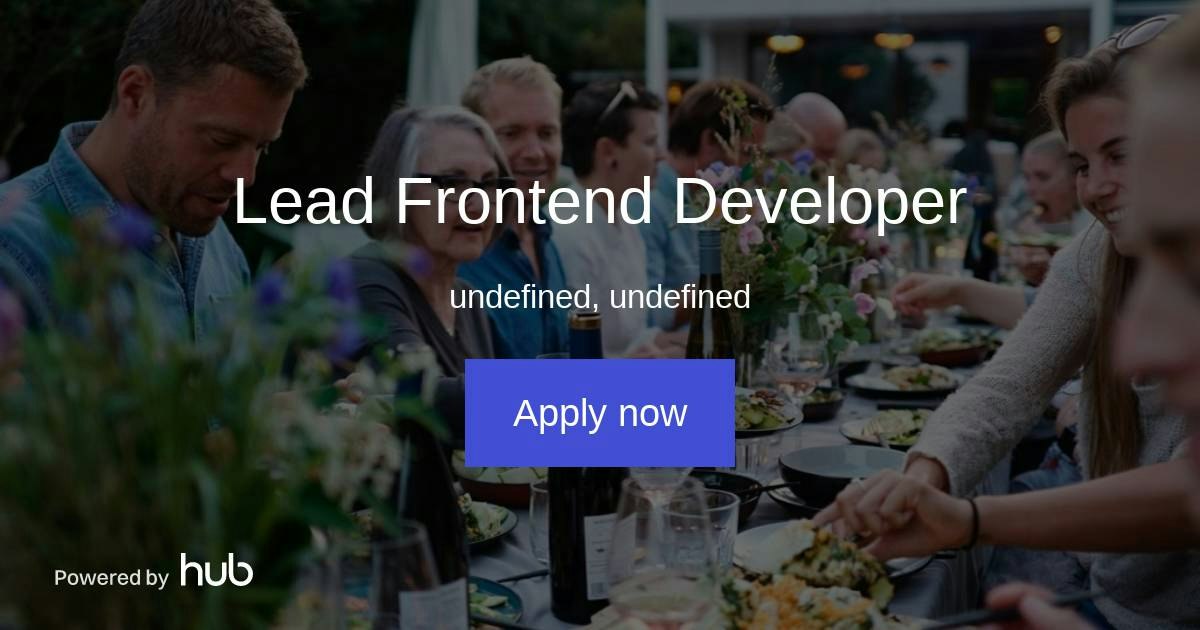 The Hub | Lead Frontend Developer | Simple Feast