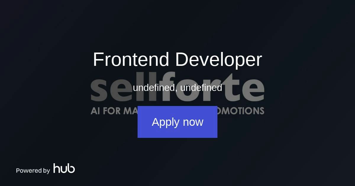 The Hub | Frontend Developer | Sellforte