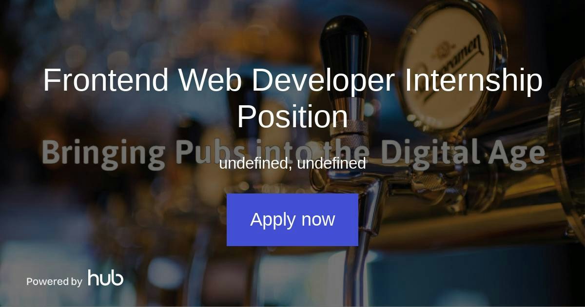 The Hub | Frontend Web Developer Internship Position | Sport Compass