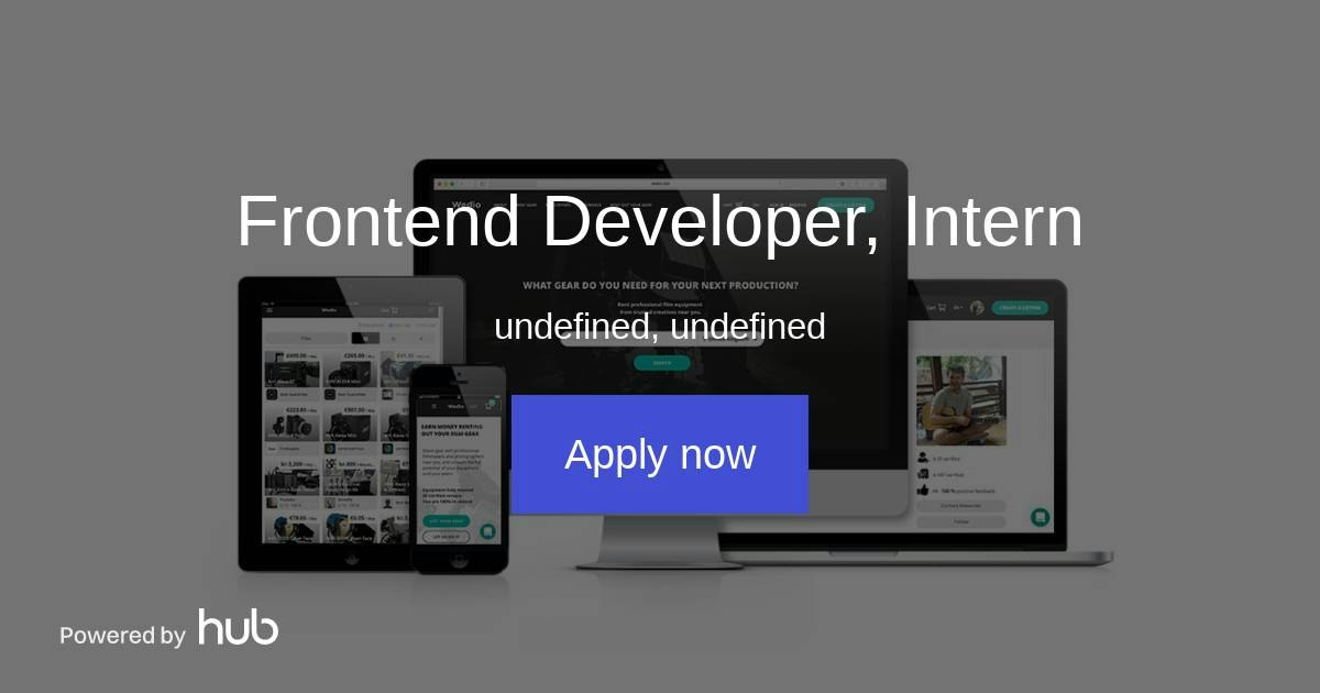 The Hub | Frontend Developer, Intern | Wedio