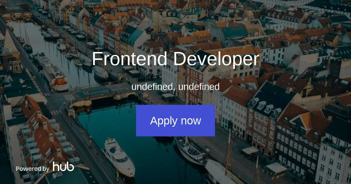 The Hub | Frontend Developer | Govtech.dk