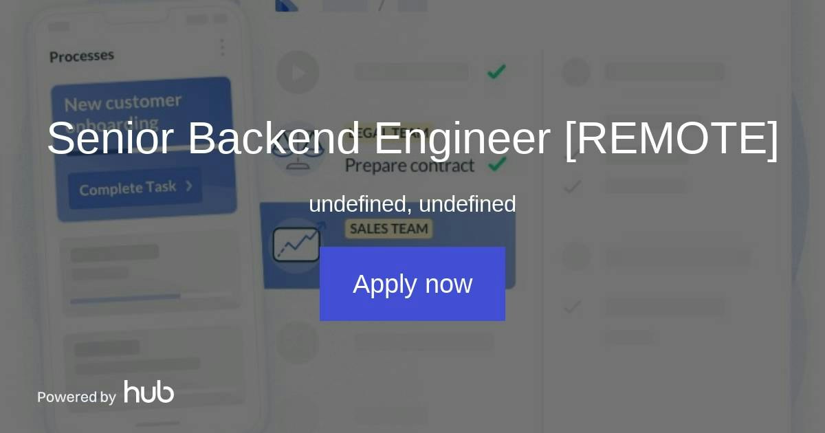 The Hub | Senior Backend Engineer [REMOTE] | Next Matter