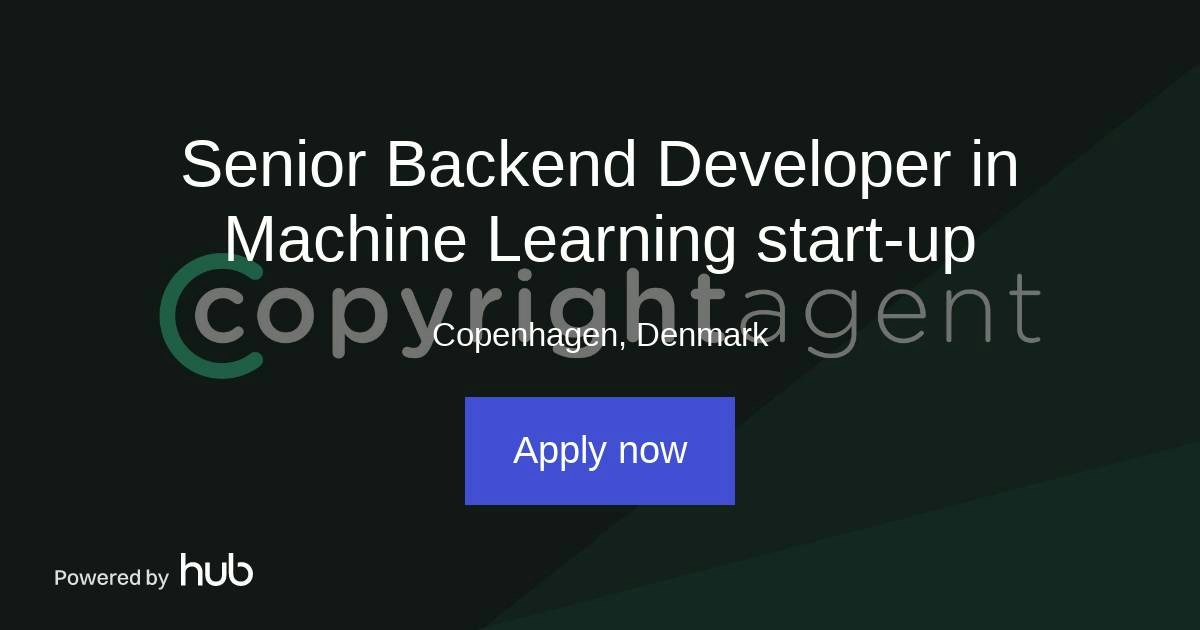 The Hub | Senior Backend Developer in Machine Learning start-up ...
