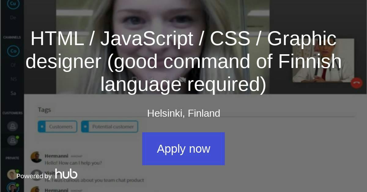 The Hub | HTML / JavaScript / CSS / Graphic designer (good command of ...