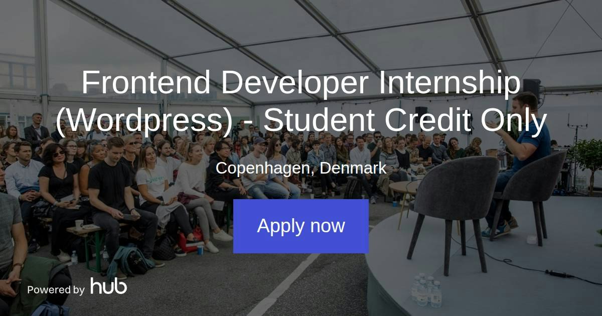 The Hub | Frontend Developer Internship (Wordpress) - Student Credit ...