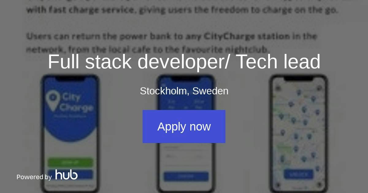 The Hub | Full stack developer/ Tech lead | CityCharge