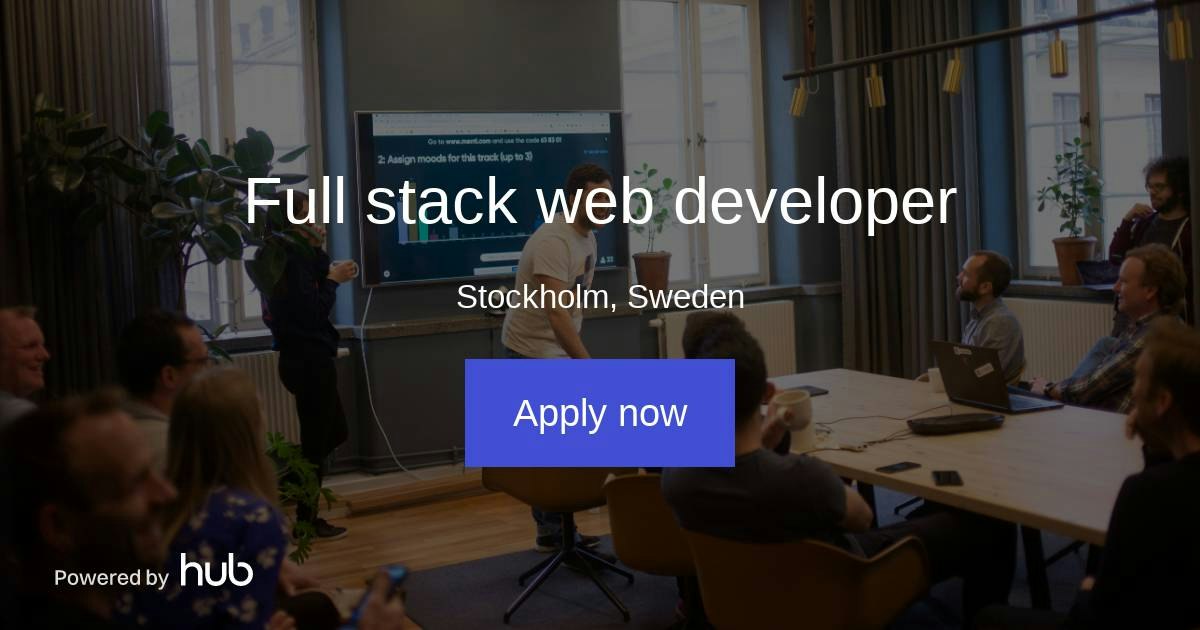 The Hub | Full stack web developer | Peltarion