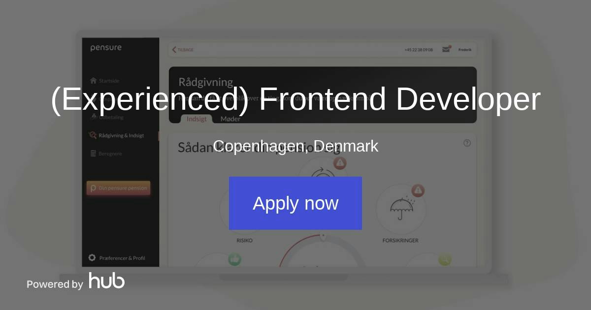 The Hub | (Experienced) Frontend Developer | Pensure