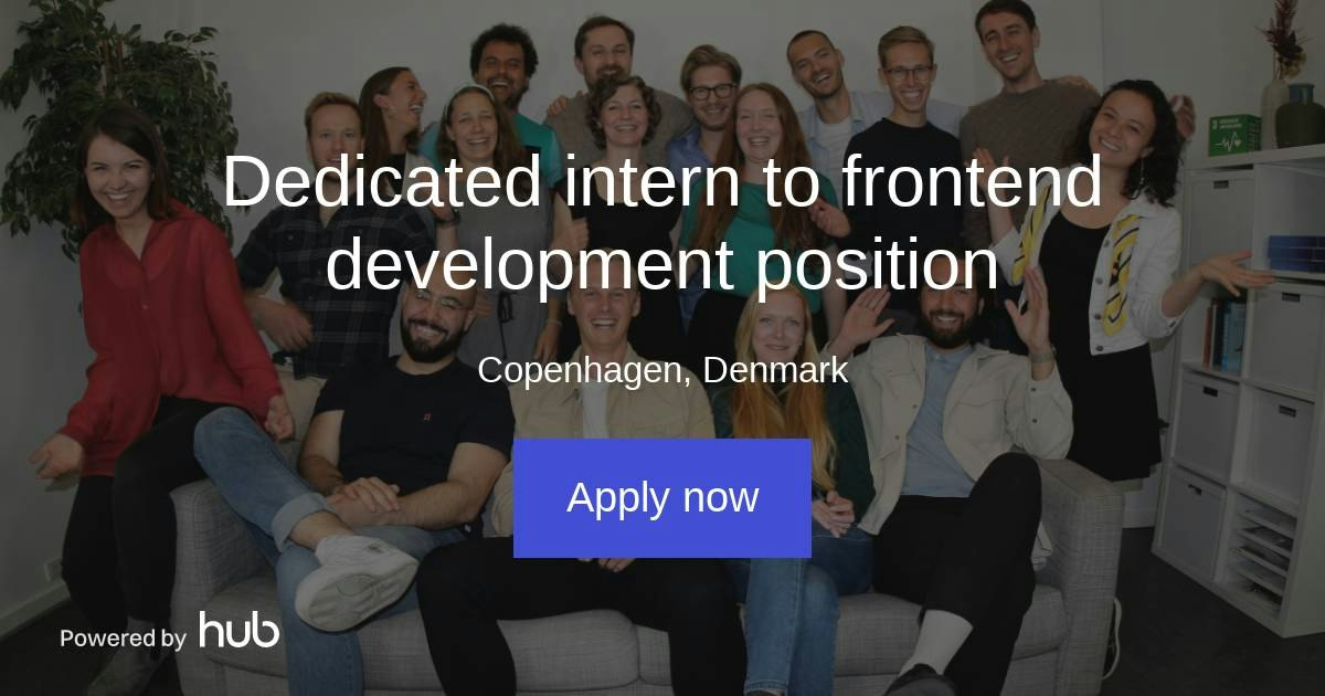 The Hub | Dedicated intern to frontend development position | Pleaz
