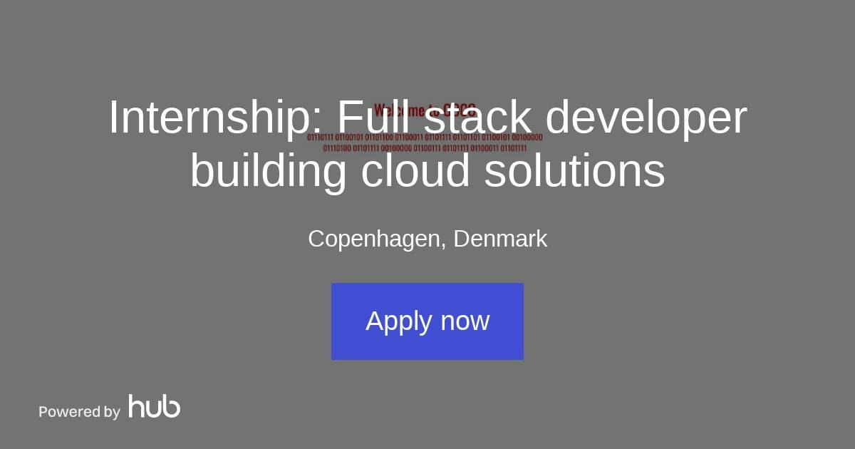 The Hub | Internship: Full stack developer building cloud solutions | GOCO