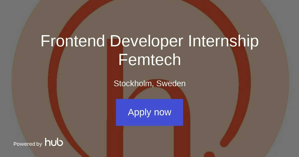 The Hub | Frontend Developer Internship Femtech | Hormona
