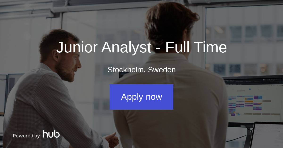 The Hub | Junior Analyst - Full Time | Tendium