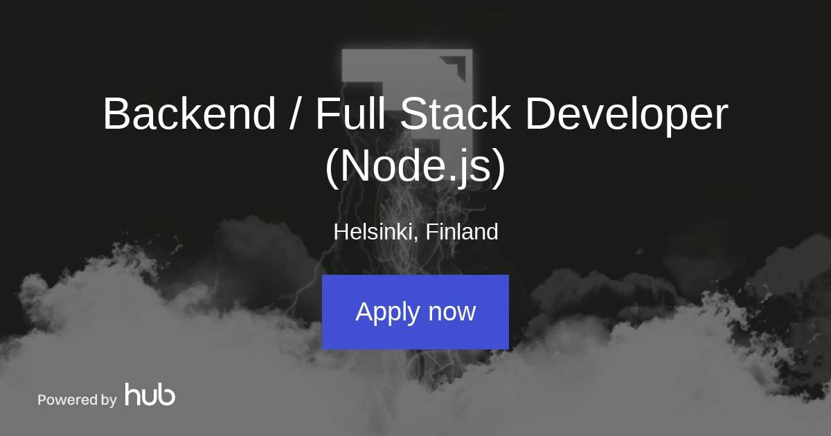 The Hub | Backend / Full Stack Developer (Node.js) | Stealth Black Oy