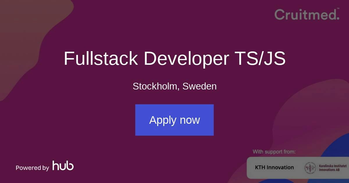 The Hub | Fullstack Developer TS/JS | Cruitmed