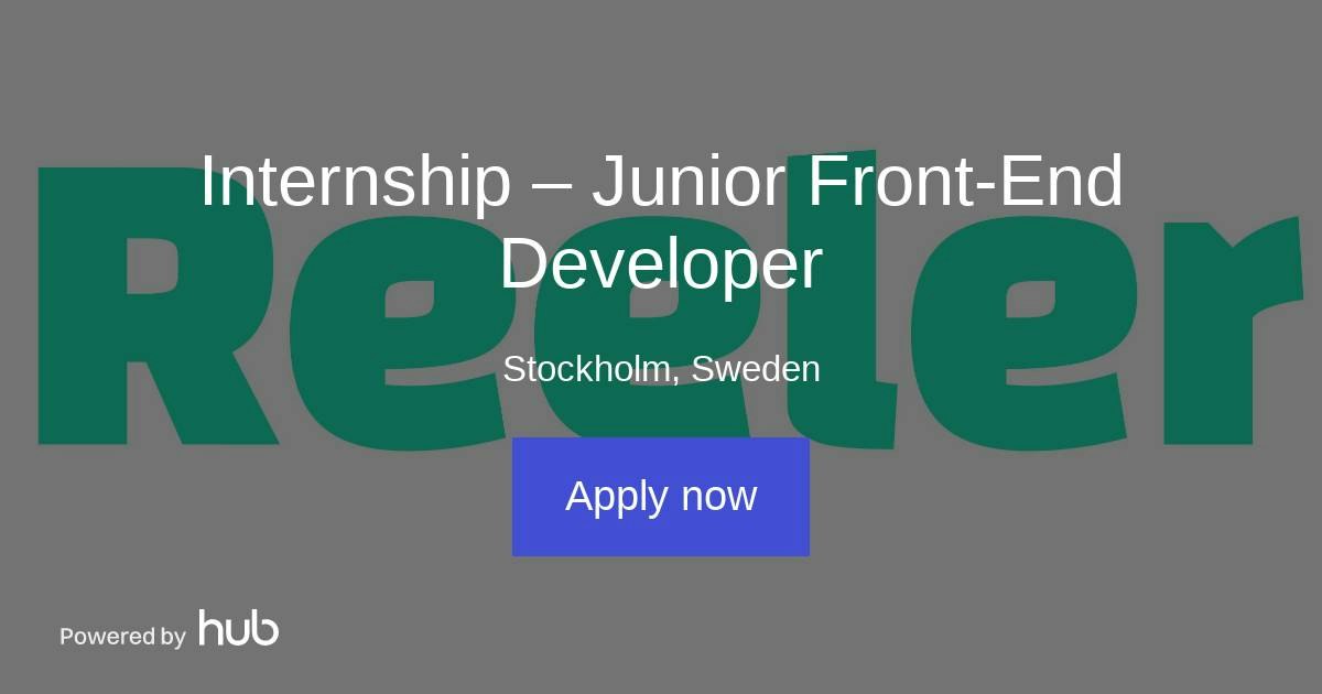 The Hub | Internship – Junior Front-End Developer | Reeler