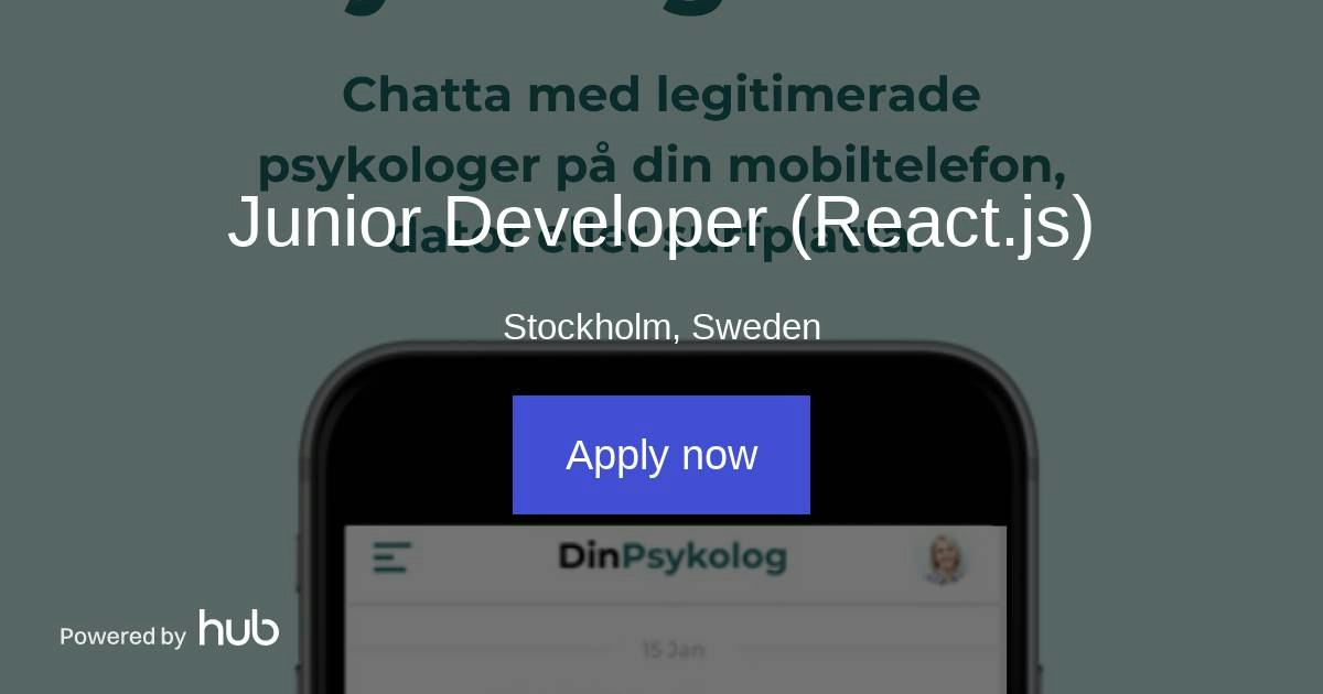 The Hub | Junior Developer (React.js) | Din Psykolog