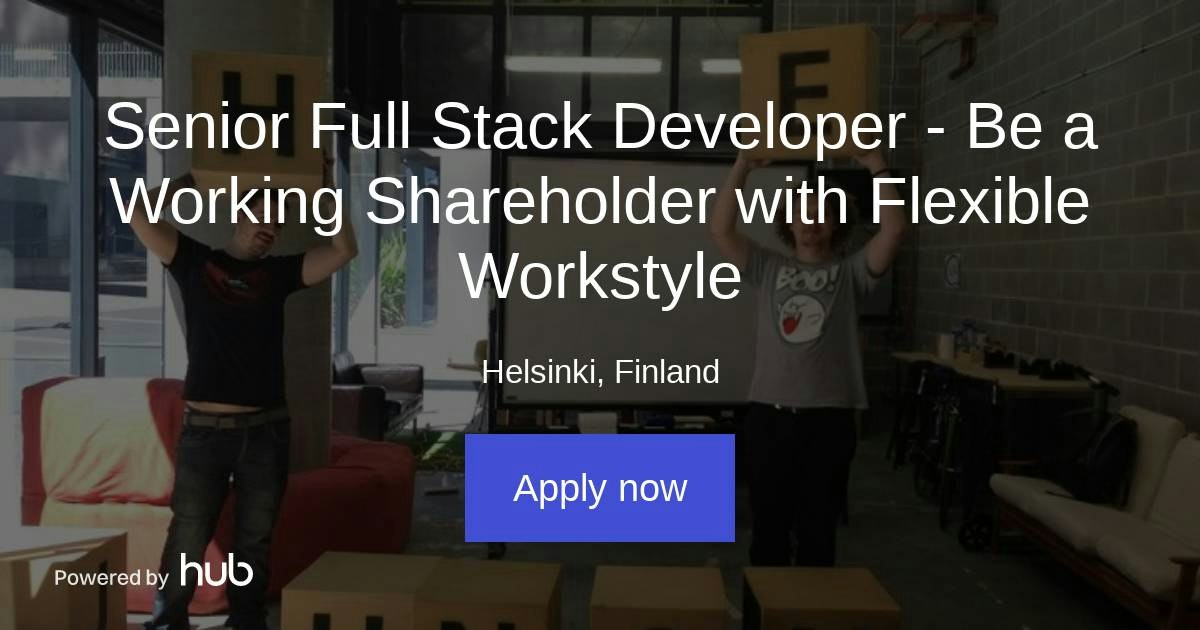 The Hub | Senior Full Stack Developer - Be a Working Shareholder with ...