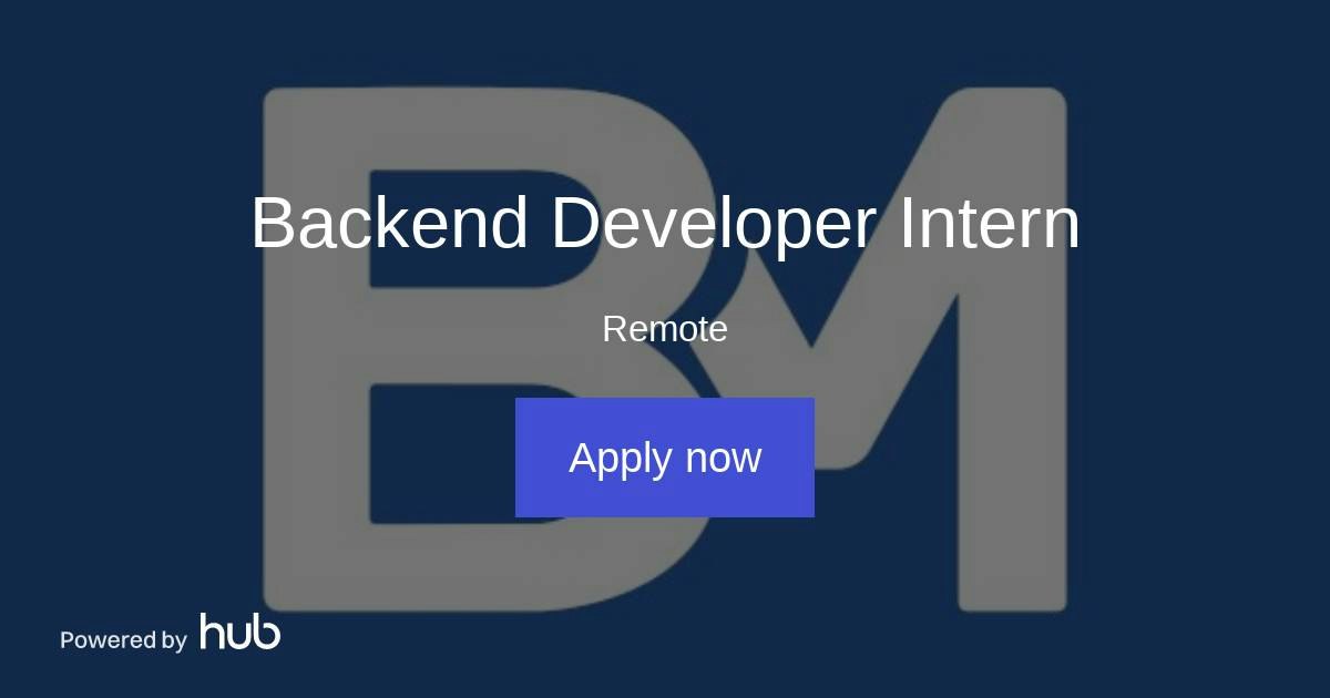 The Hub | Backend Developer Intern | Benchmarked