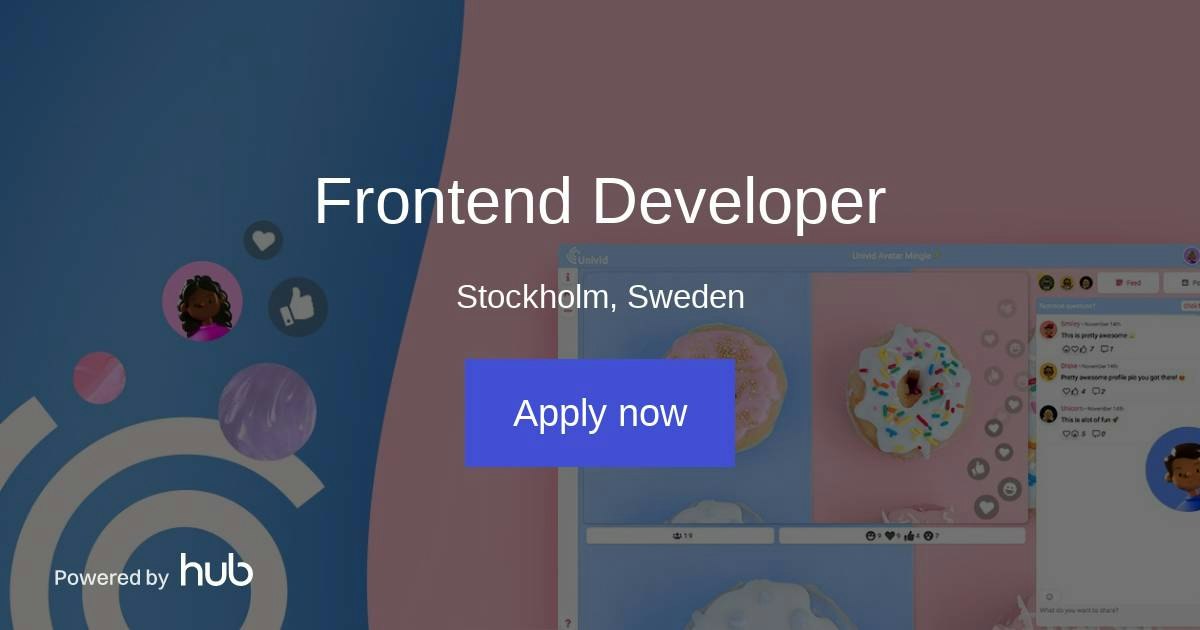 The Hub | Frontend Developer | Univid