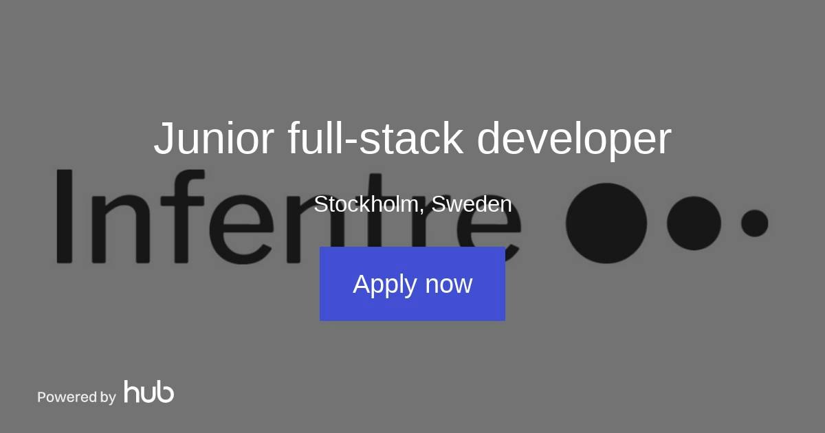 The Hub | Junior full-stack developer | Infentre