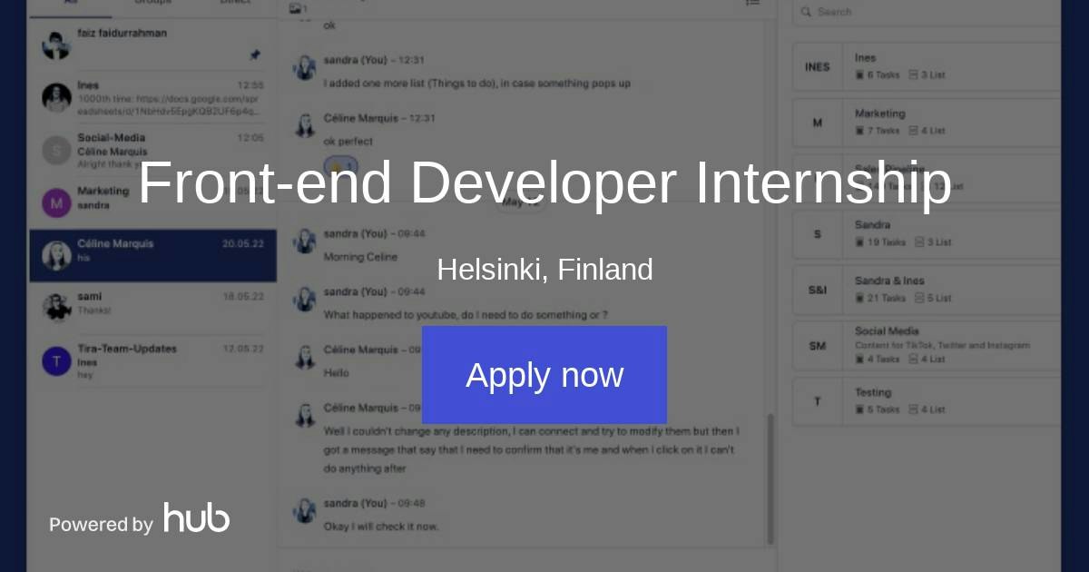The Hub | Front-end Developer Internship | tira.so