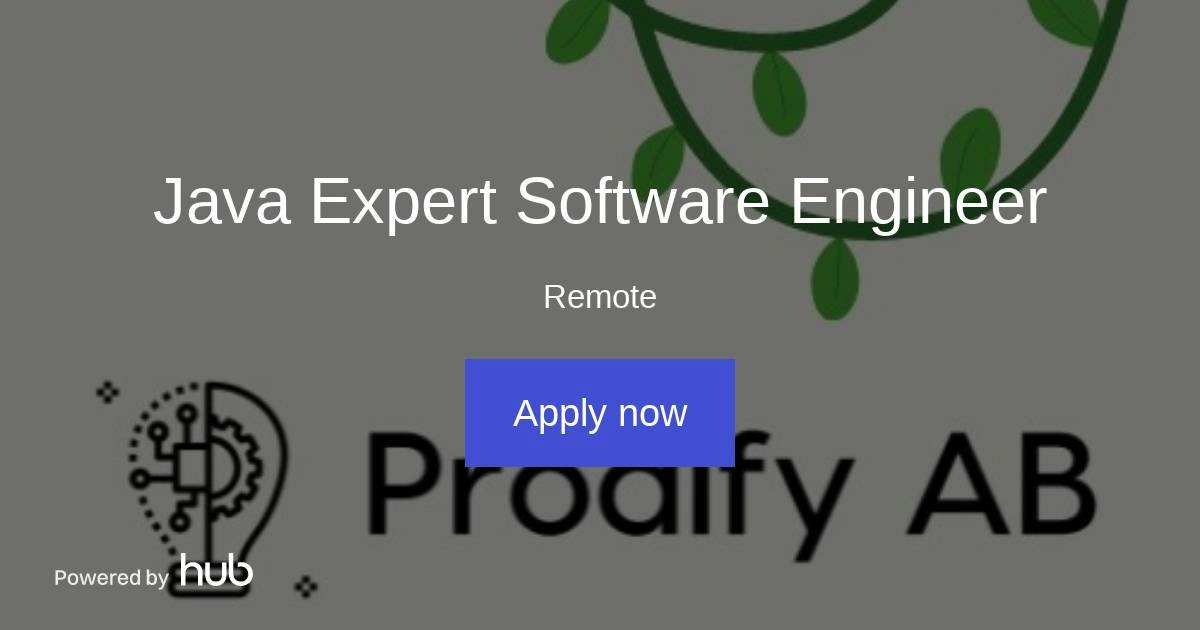 The Hub | Java Expert Software Engineer | Prodify AB