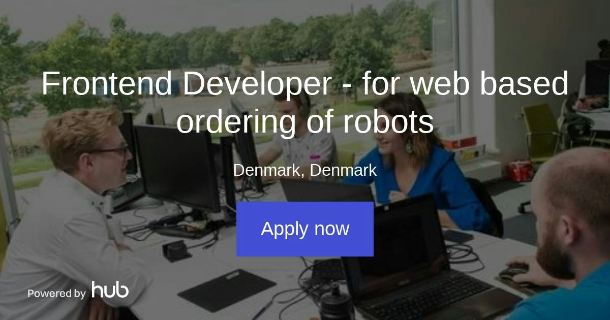 The Hub | Frontend Developer - for web based ordering of robots | Buildcode
