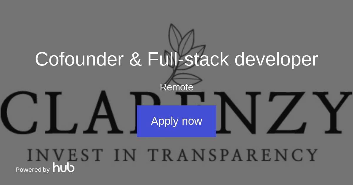 The Hub Cofounder & Fullstack developer Clarenzy