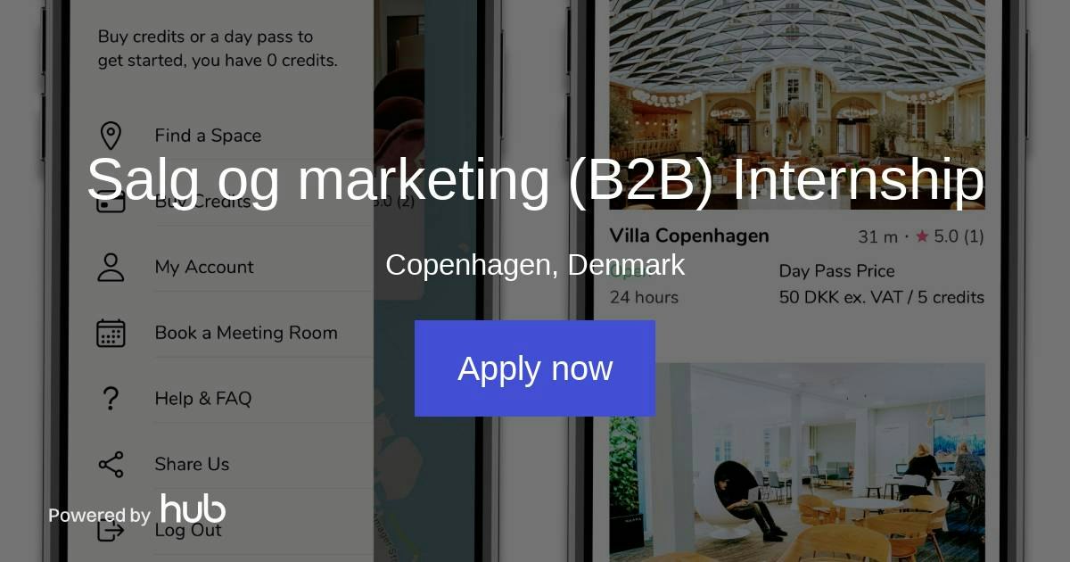 The Hub | Salg og marketing (B2B) Internship | Joes & Cos ApS