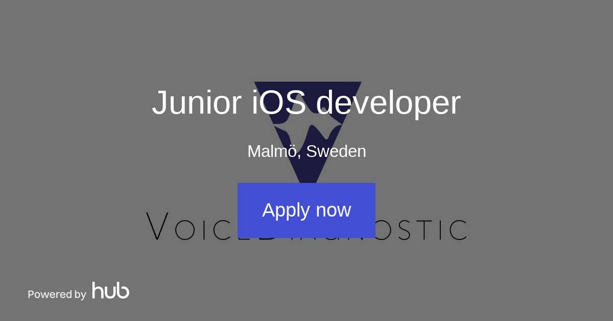 Jr Ios Developer The Hub | Junior iOS developer | VoiceDiagnostic
