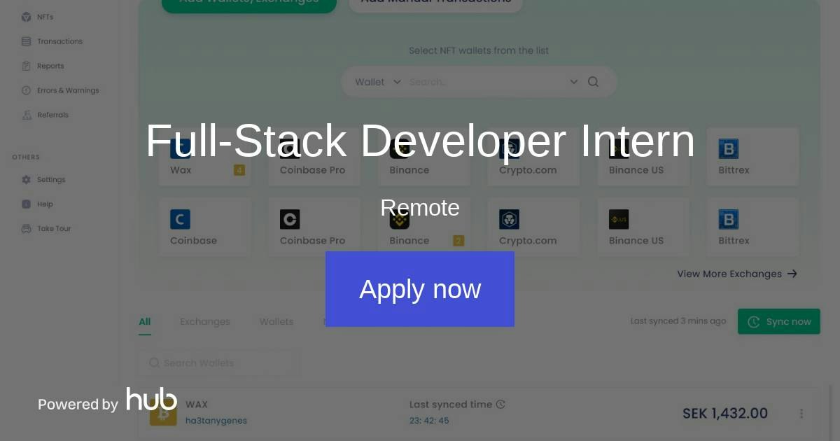 The Hub | Full-Stack Developer Intern | Kryptoskatt