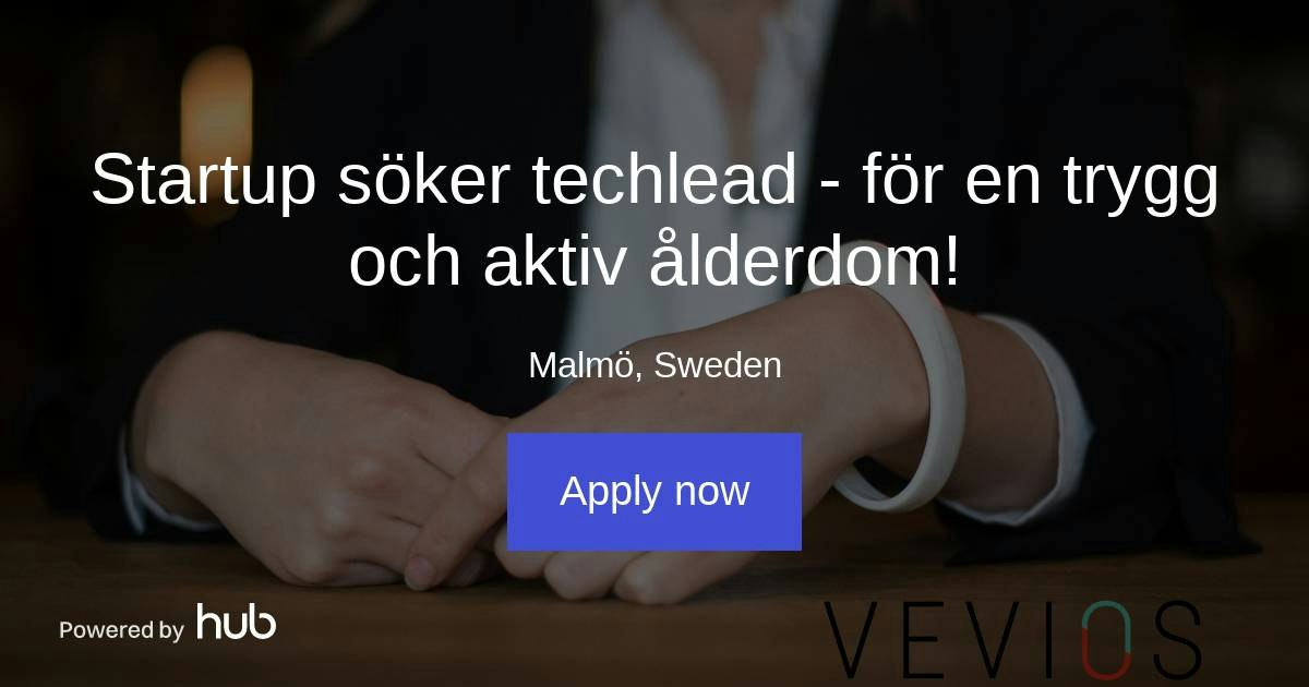 The Hub | Startup söker techlead - för en trygg och aktiv ålderdom ...