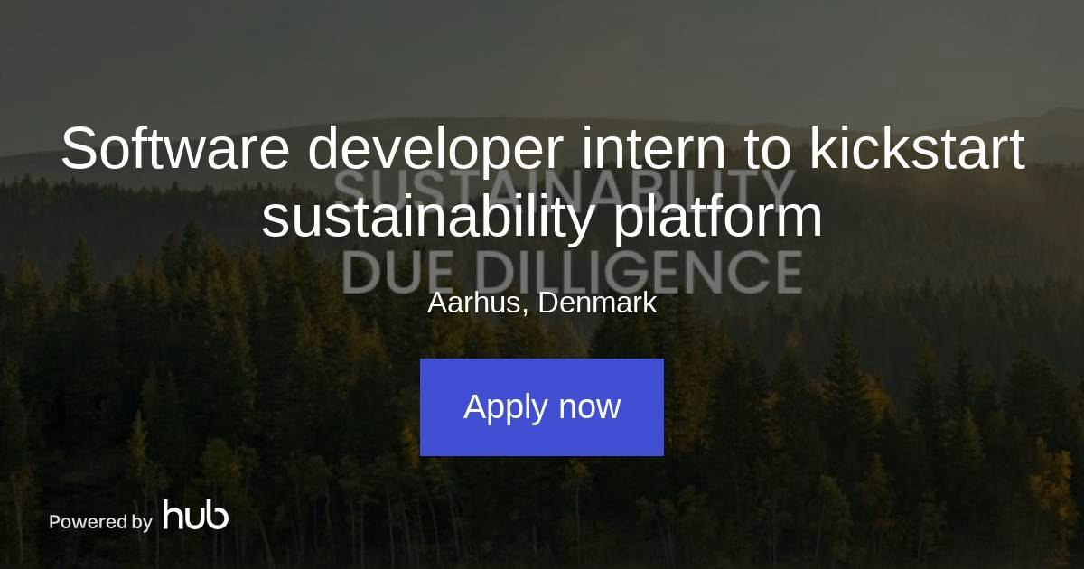 The Hub | Software developer intern to kickstart sustainability ...