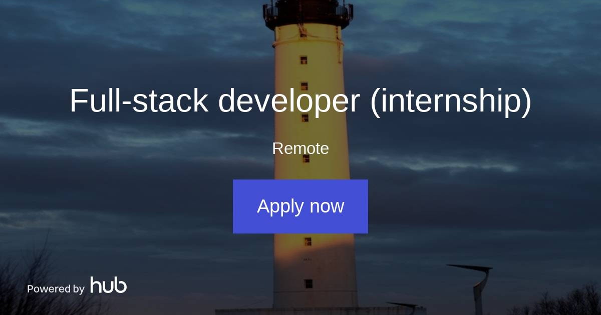 The Hub Fullstack developer (internship) Startup Lighthouse