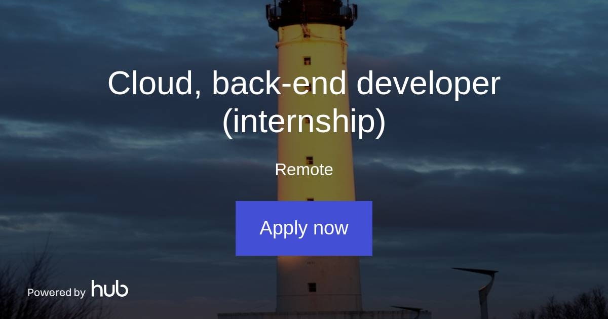 The Hub Cloud, backend developer (internship) Startup Lighthouse