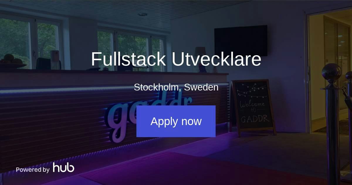 The Hub | Fullstack Utvecklare | Gaddr