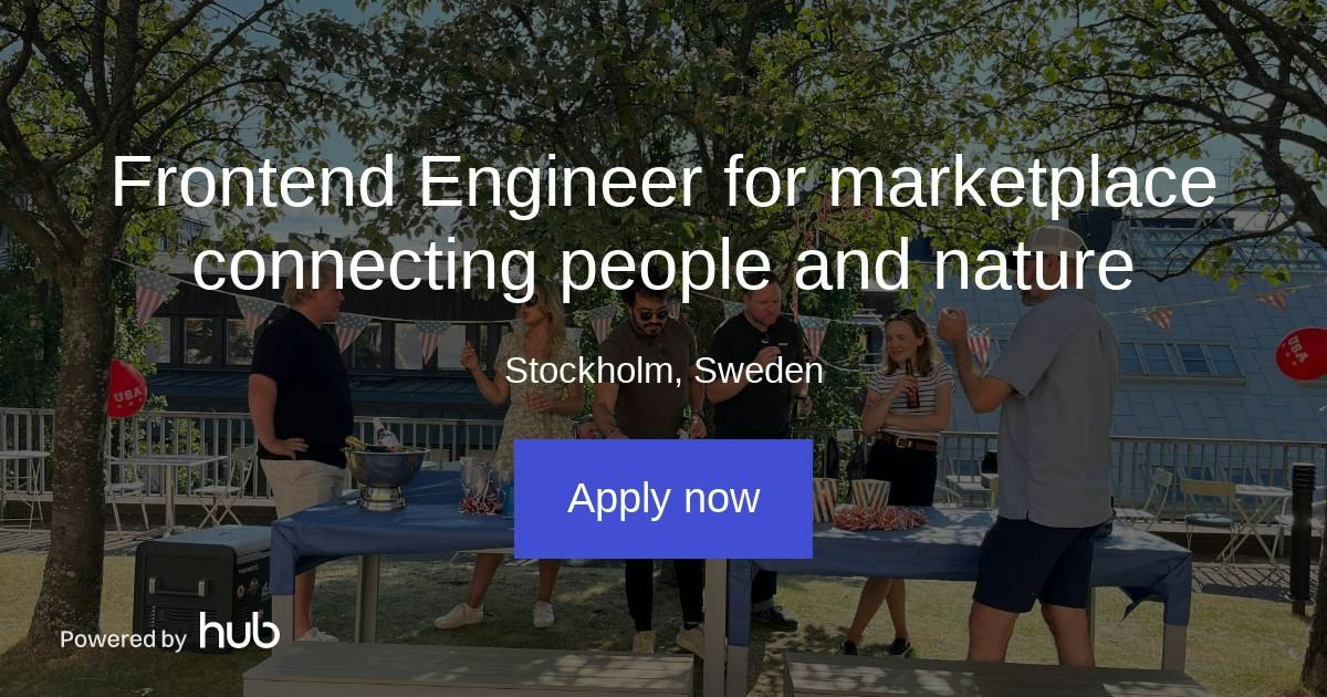 The Hub | Frontend Engineer for marketplace connecting people and ...