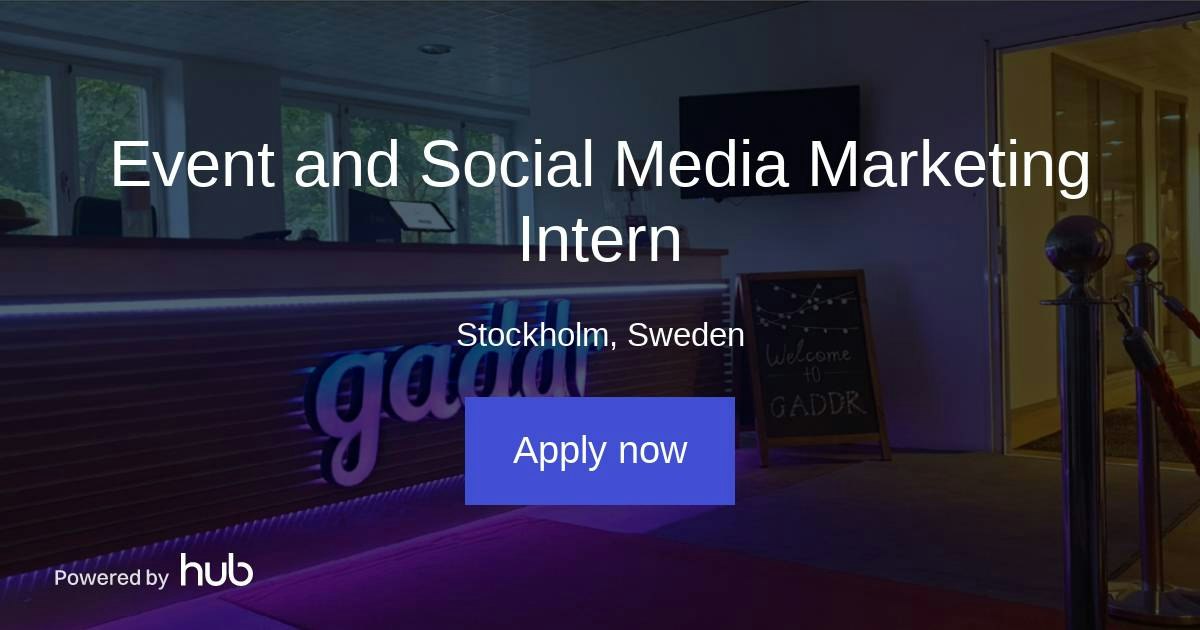 The Hub | Event and Social Media Marketing Intern | Gaddr