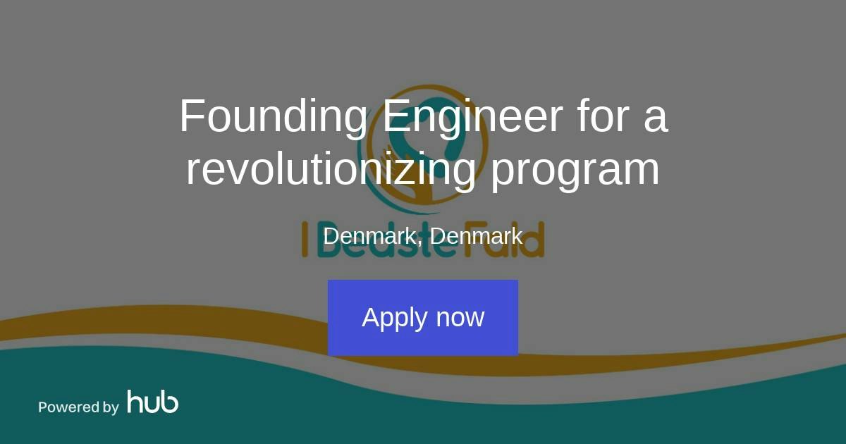 The Hub | Founding Engineer for a revolutionizing program | I Bedste ...