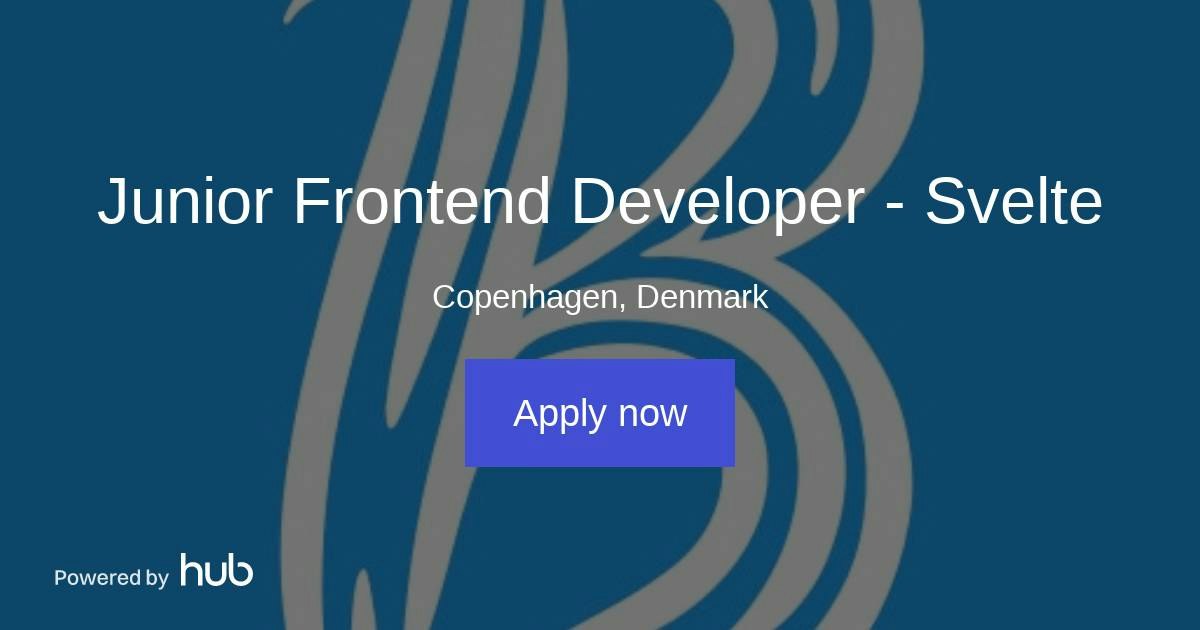 The Hub | Junior Frontend Developer - Svelte | Bolighub
