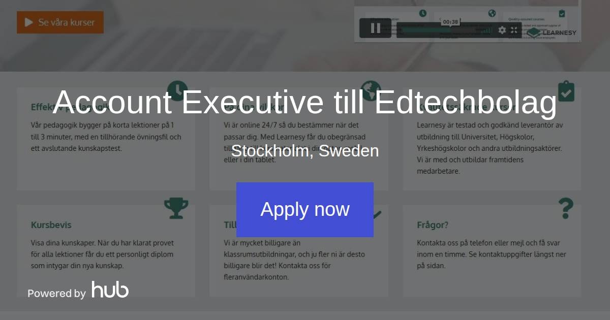 The Hub | Account Executive till Edtechbolag | Learnesy