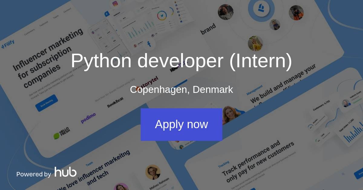 python development internship overview | pdf |... The Hub | Python developer (Intern) | Filify