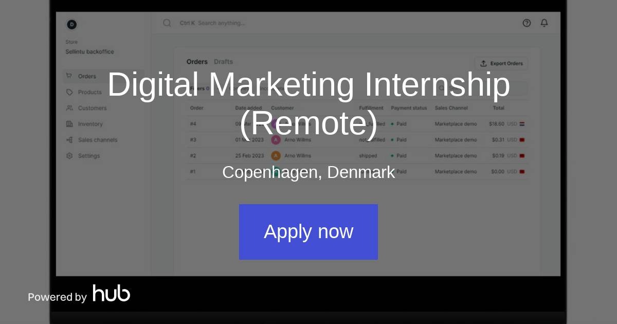 The Hub Digital Marketing Internship (Remote) Sellintu ApS