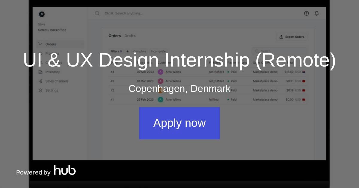 The Hub | UI & UX Design Internship (Remote) | Sellintu ApS