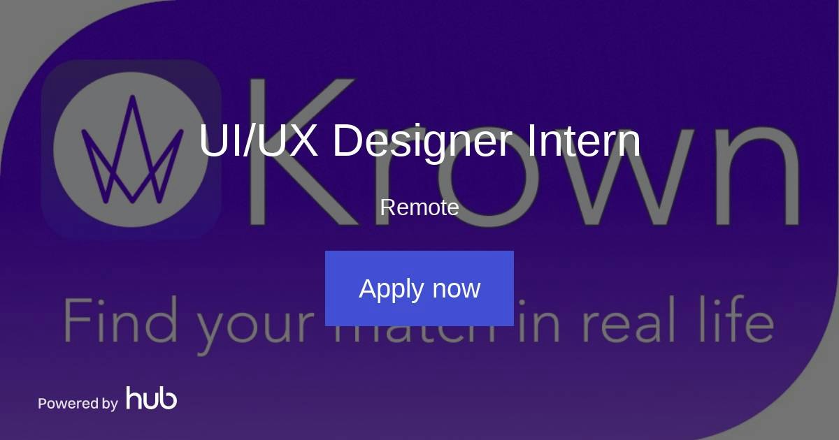 The Hub | UI/UX Designer Intern | Krown